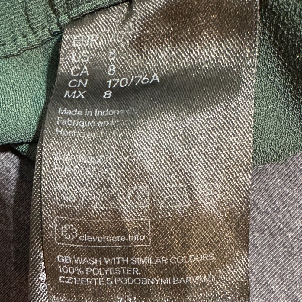GUC H&M Women's Dark Green Crop Trousers Paper Bag Waist - Picture 10 of 11